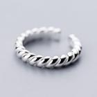 925 Sterling Silver Ribbed Open Ring S925 Silver - As Shown In Figure - One Size
