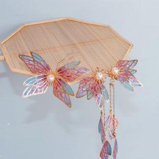 Retro Faux Pearl Butterfly Hair Pin / Hair Clip
