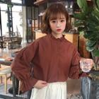 Bell-sleeve Frill-trim Shirt