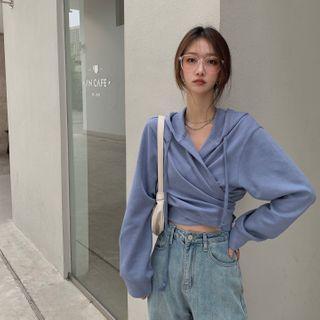 Tie-strap Cropped Hoodie