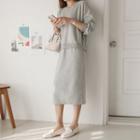 Mock Tow-piece Pullover Dress