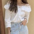 Off Shoulder Shirt White - One Size
