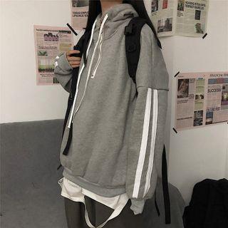 Striped Panel Half Zip Sweatshirt