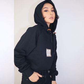 Tie-hem Crop Hoodie