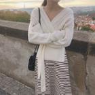 Cable Knit Wrap Sweater