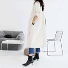 Snap-button Long Trench Coat With Belt