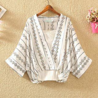 Camisole Top / Patterned Blouse / Set