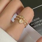 Heart Open Ring 3565 - 1 Pc - Gold - One Size