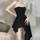 Strapless Asymmetrical Mini A-line Dress