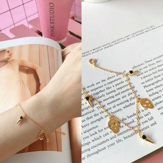 925 Sterling Silver Skull Bracelet S040 - One Size