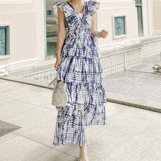 Sleeveless V-neck Layer Midi Dress
