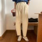 Cropped Adjustable Hem Wide-leg Pants