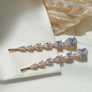 Rhinestone Hair Clip 1 Pc - Gold & Silver - One Size