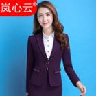 Plain Blazer / Set: Plain Blazer + Dress Pants + Skirt + Long-sleeve Shirt