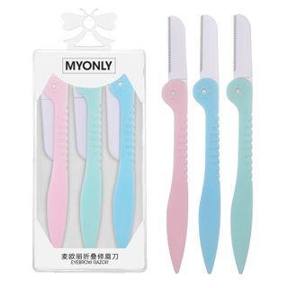 Set Of 3: Foldable Eyebrow Razor Set Of 3 - Foldable Eyebrow Razor - One Size