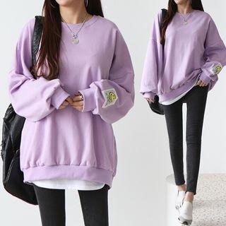 Smiley-patched Oversized Sweatshirt