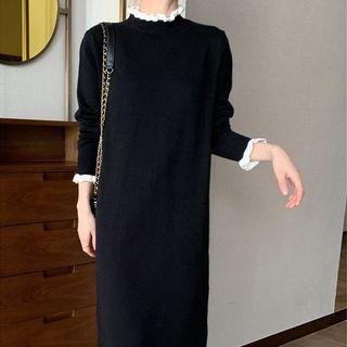 Ruffled Midi Sweater Dress