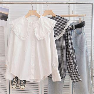 Long-sleeve Peter-pan Collar Blouse (various Designs)