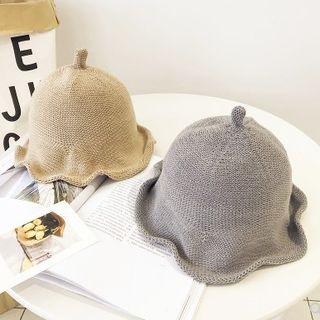 Ruffle Knit Bucket Hat