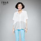 Dolman-sleeve Color-block T-shirt