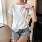 Tie-side Irregular Short-sleeved Top