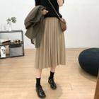 Pleated Midi A-line Chiffon Skirt