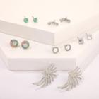 6-pair Set: Rhinestone Alloy Earring (assorted Designs) 8139 - One Size