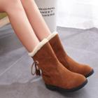 Faux-suede Tasseled Ankle Snow Boots