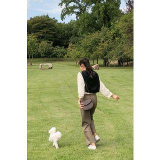 Wool Blend Relaxed-fit Dress Pants Brown - One Size