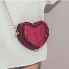 Heart Velvet Crossbody Bag