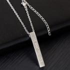 Stainless Steel Lettering Bar Pendant Necklace 174 - Stainless Steel - Silver - One Size