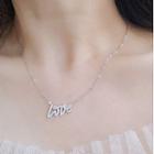 Lettering Necklace Necklace - Love - Silver - One Size
