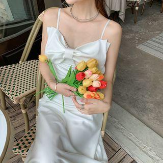 Bow Strappy Maxi A-line Dress