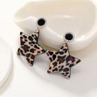 Star Leopard Print Resin Alloy Dangle Earring 1 Pair - Black & Red & Beige - One Size