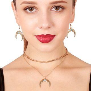 Double-chain Necklace / Drop Earrings