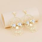 Skull Rhinestone Alloy Dangle Earring
