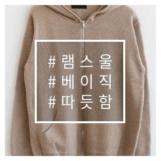 Wool Blend Knit Hoodie