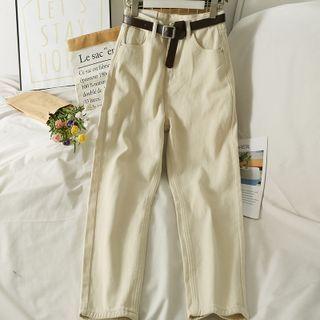 High-waist Harem Jeans With Belt In 5 Colors