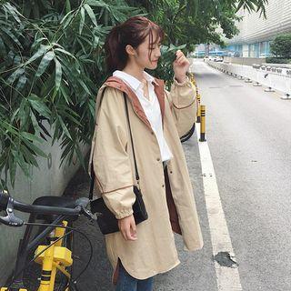 Loose-fit Convertible Long Hooded Jacket