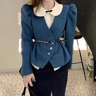 Set: Plain Cardigan + Belt