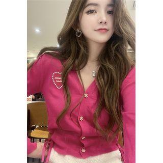 Slim-fit Cropped Light Cardigan Rose Pink - One Size
