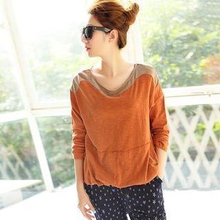 Two-tone Long-sleeve Top