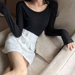 Reversible Twisted Long-sleeve T-shirt