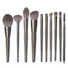 Set Of 10: Makeup Brushes With Case - Set Of 10 - Unny Makeup Brush - Gray - One Size