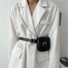 Croc Grain Chain Detail Belt Bag Black - One Size