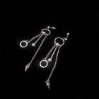 Circle Metal Ball Chain Studded Stud Earring 1 Pair - Earrings - One Size