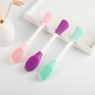 Dual Head Silicone Facial Mask Brush With Face Wash Brush