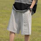 Lettering Embossed Sweat Shorts