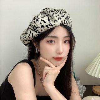 Cow Print Beret Hat