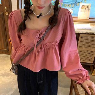 3/4 Sleeve Square Neck Blouse